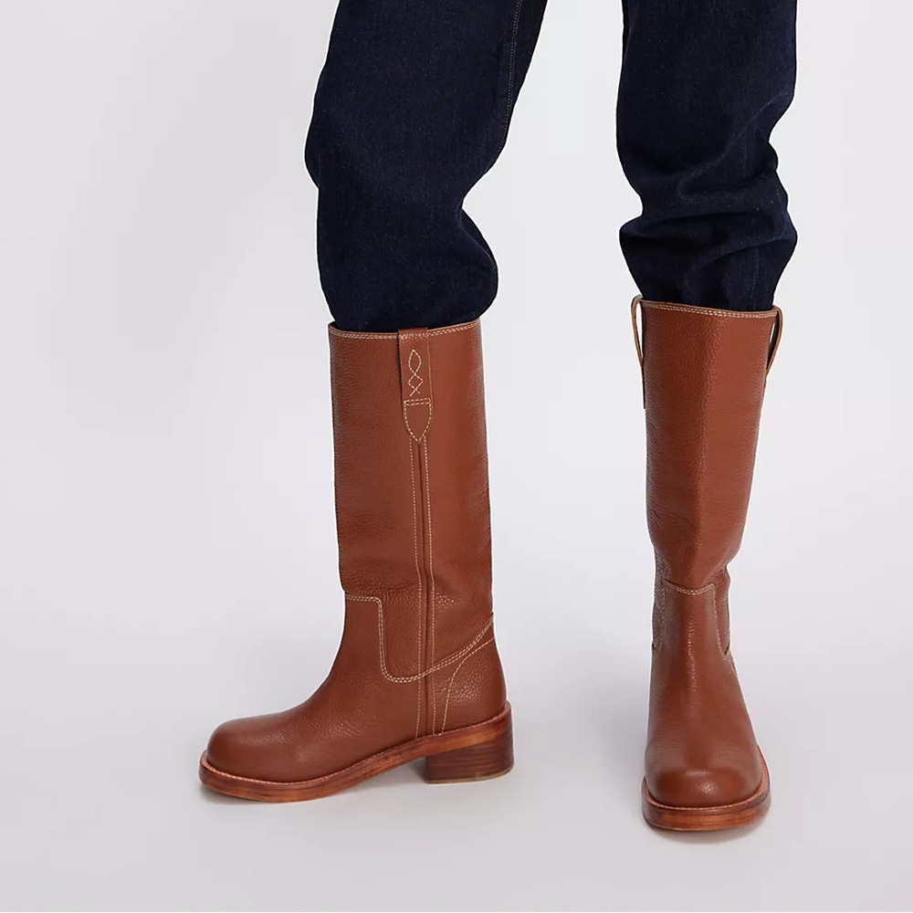 New Free People Blaze Pull On Campus Leather Boots Western Riding - Picture 4 of 11